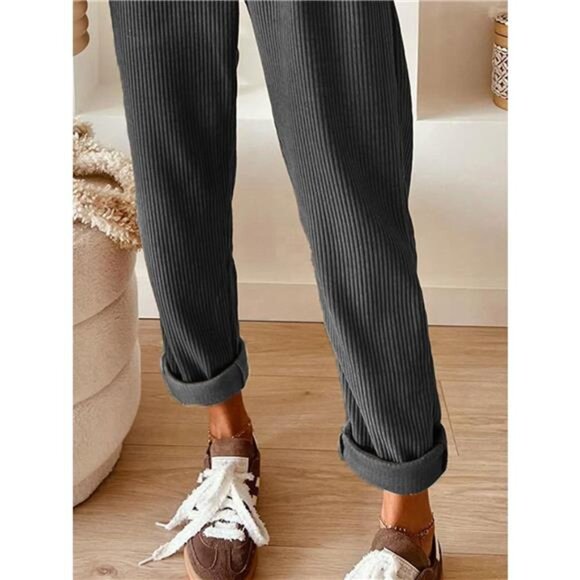 Casual Corduroy Drawstring Waist Pants - Picture 10 of 16